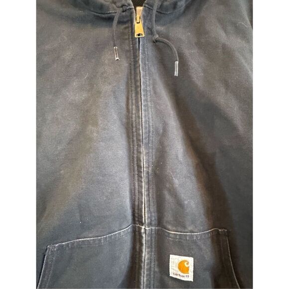 Carhartt J131 Duck Thermal Lined Hooded Zip Jacket Men 4XL Black - Picture 14 of 16